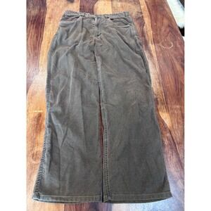 ORVIS brushed cotton pants mens 32 olive green straight leg relaxed outdoor